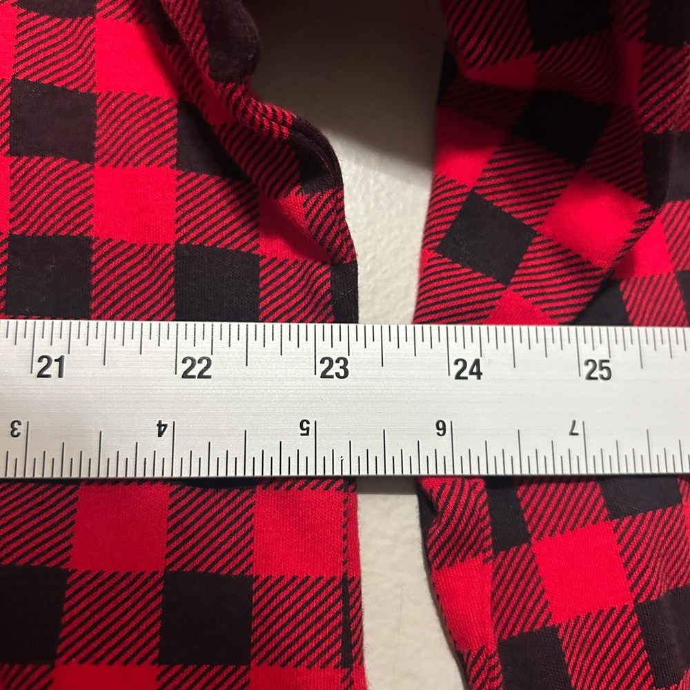 Croft & Barrow Top Women XL Red Black Buffalo Plaid Mock Neck Cotton Preppy Chic - Picture 4 of 5